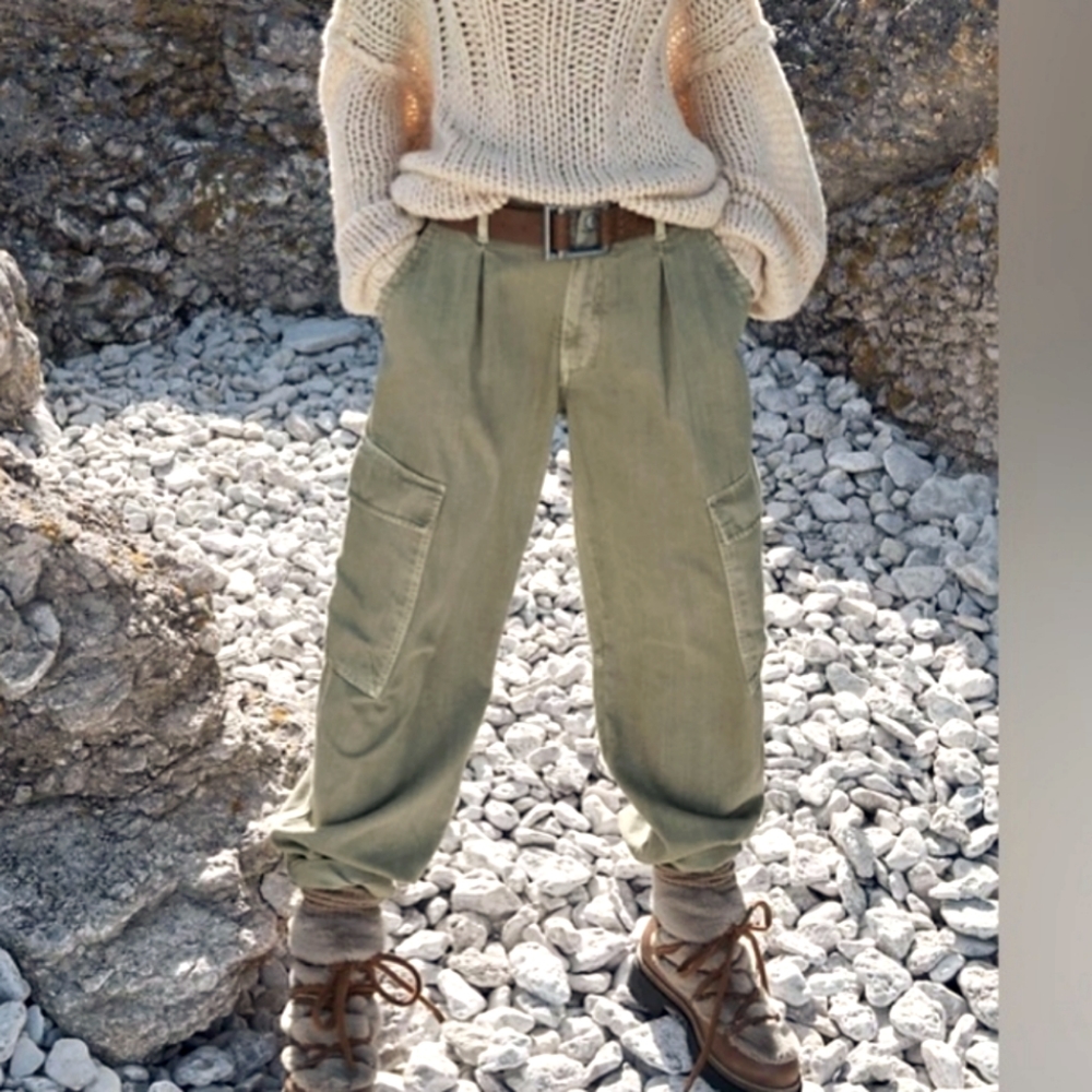 Free People Olive Green Cargo Pants
